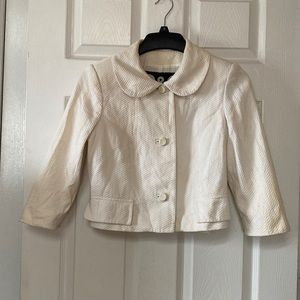 VTG D&G White Cotton Cropped Peterpan Collar Jacket